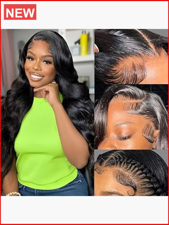 13x6 Lace Front Human Hair Wig 200% Density Body Wave HD Lace Pre Plucked main image 4